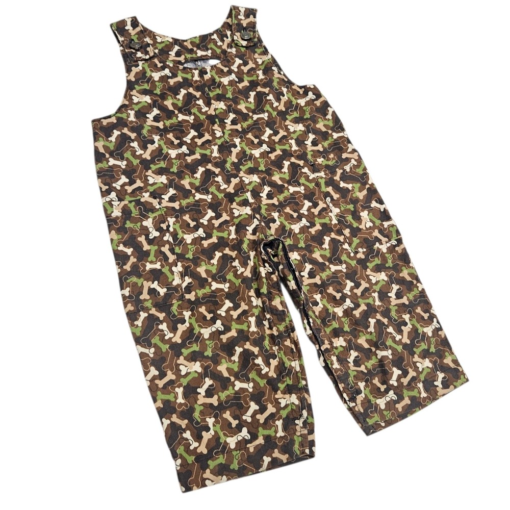 Homemade Dog‎ Bone Camo Baby Overalls Romper Snap Pocket Infant 18 Months Animal